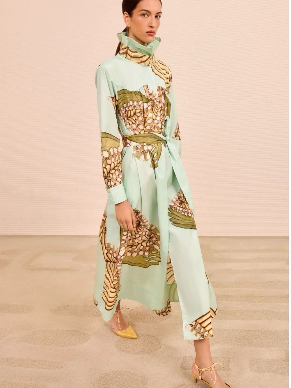 Ulla Johnson Terezie Ruffle Neck Dress - Water Blossoms